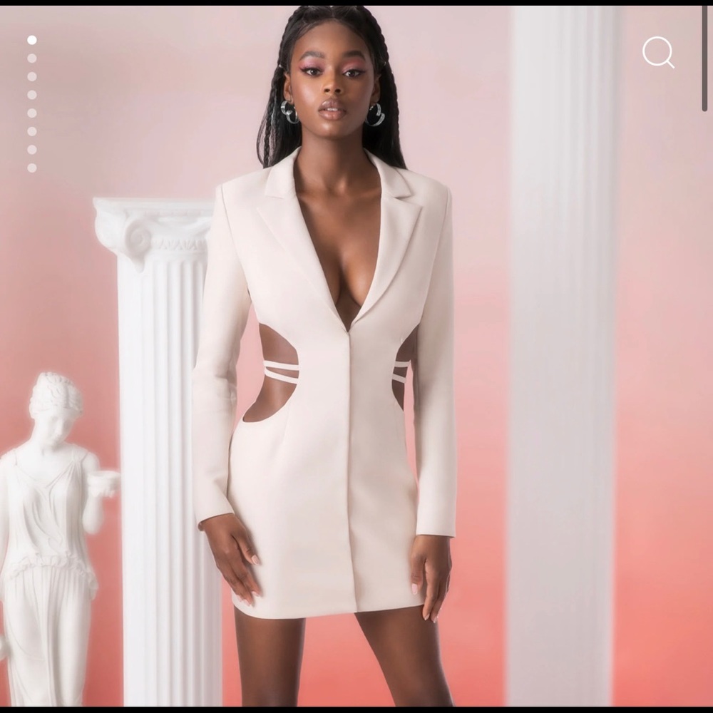 Blazer Mini Dress in Stone
